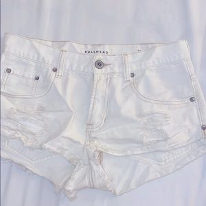 White denim shorts